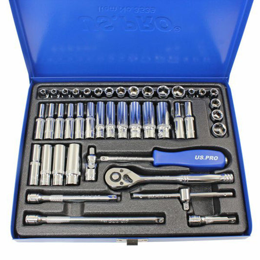 Bergen 42pc 1/4''Dr Socket Wrench Set Metric AF MM