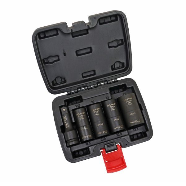 US Pro 5pc 1/2''Dr Wheel Nut Flip Socket Set Impact 18.5mm to 27.5mm Lug