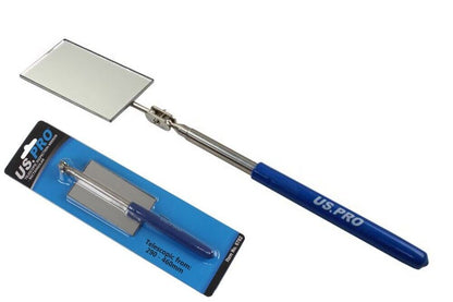 US Pro Telescopic Inspection Mirror with large 50 x 90mm glass Extending Tool