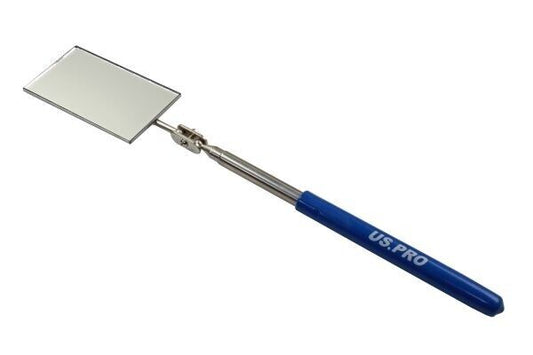 US Pro Telescopic Inspection Mirror with large 50 x 90mm glass Extending Tool