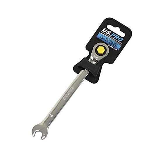 US PRO 9mm Ratchet Spanner Wrench 72 Teeth Combination Gear Polished Chrome