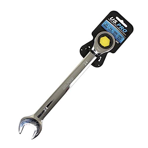 US PRO 24mm Ratchet Spanner Wrench 72 Teeth Open & Ring End Wrench