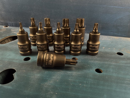10pcs Impact Star Bit Socket Set 1/2'' Drive Torx TRX Star Sockets T20 T25 T27 T30 T40 T45 T50 T55 T60 T70