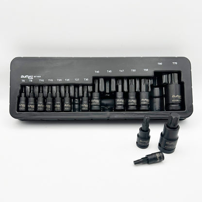 15pc Impact Torx Star Bit Socket Set TRX-Star Sockets 1/4, 3/8, 1/2