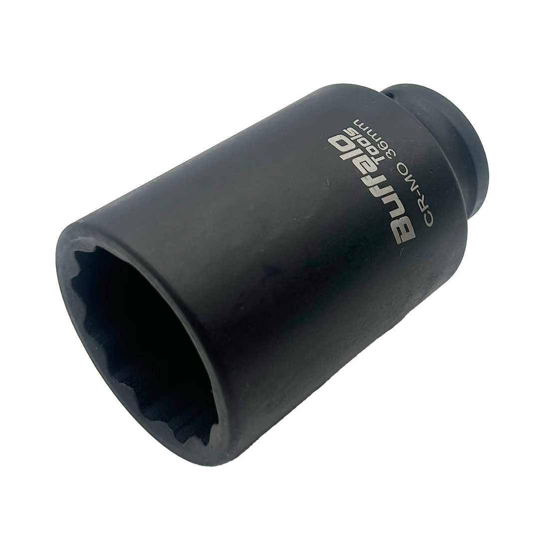 Buffalo Tools 36mm 1/2 inch Deep Impact Socket, Hub Nut, Flywheel 12 point Bi-Hex