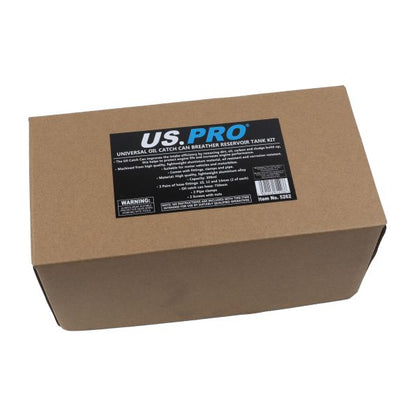 US PRO Universal Oil Catch Can Breather Reservoir Tank Kit Blue 300ml
