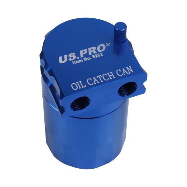 US PRO Universal Oil Catch Can Breather Reservoir Tank Kit Blue 300ml