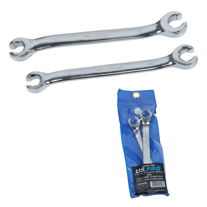 US PRO 2pc Brake Pipe Spanner Set 8mm 9mm 10mm 11mm open ended flare wrench tool