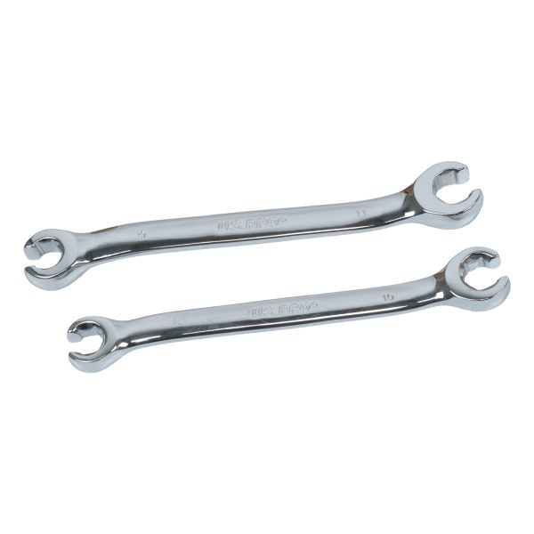US PRO 2pc Brake Pipe Spanner Set 8mm 9mm 10mm 11mm open ended flare wrench tool