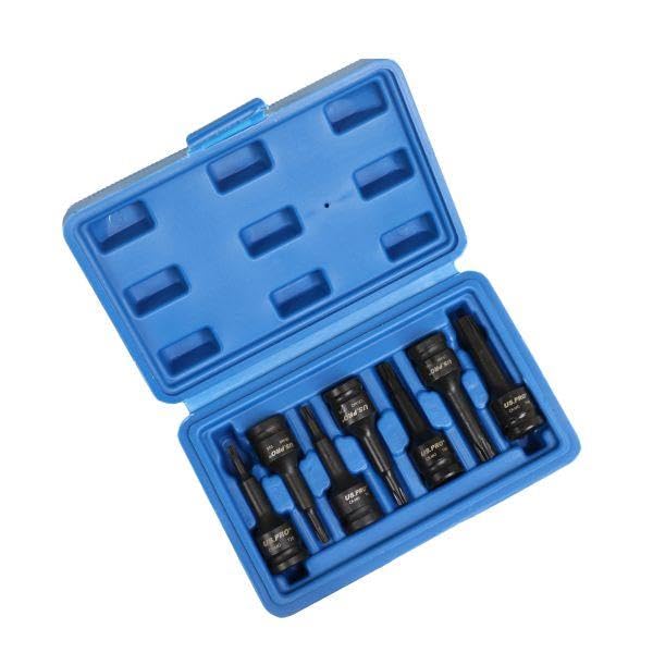 US PRO Tools 7PC 3/8'' DR Impact Star Torx Bit Sockets Set TRX T20 - T50 3990