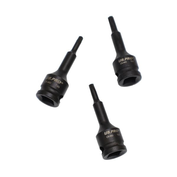 US PRO Tools 7PC 3/8'' DR Impact Star Torx Bit Sockets Set TRX T20 - T50 3990