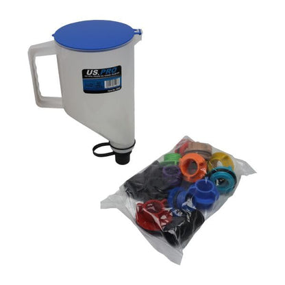 US PRO Tools No-Spill Engine Oil Funnel Filler Kit - 1.7L Funnel & 12 Adapters 5055