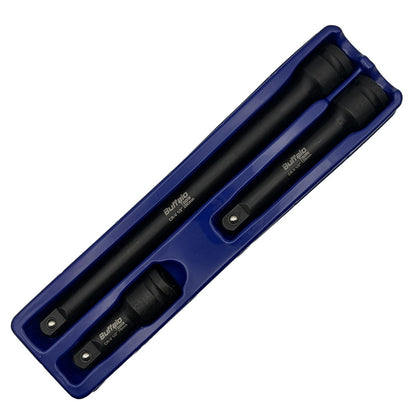 Buffalo Tools 1/2''Dr 3pc Impact Extension Bar Set 75mm 125mm 250mm