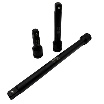 Buffalo Tools 1/2''Dr 3pc Impact Extension Bar Set 75mm 125mm 250mm