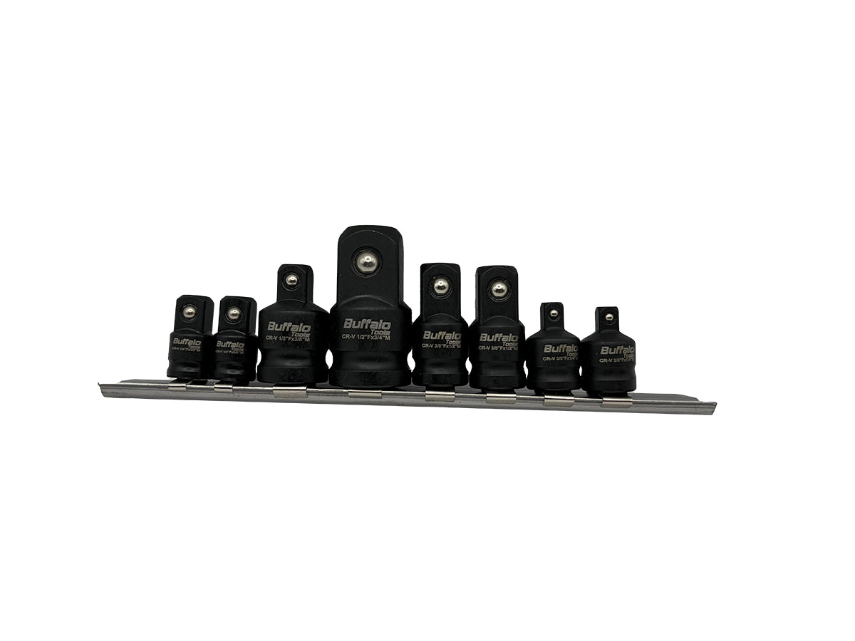 Buffalo Tools 8pc Impact Socket Converter Reducer Adapter Set 1/2'' 1/4'' 3/8'' 3/4''