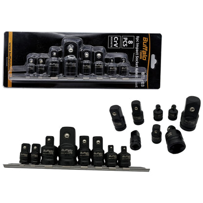 Buffalo Tools 8pc Impact Socket Converter Reducer Adapter Set 1/2'' 1/4'' 3/8'' 3/4''