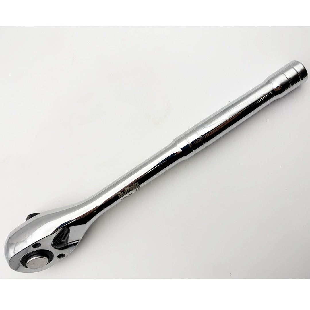 Buffalo Tools 1/2'' Drive Quick Release Ratchet Reversible Straight 72t Socket Wrench
