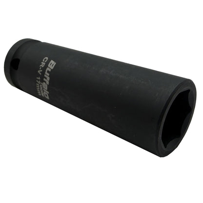 Buffalo Tools 17mm Deep Impact Socket 1/2 Drive Heavy Duty High Torque Chrome Vanadium Steel Drive 6 point Long Wrench