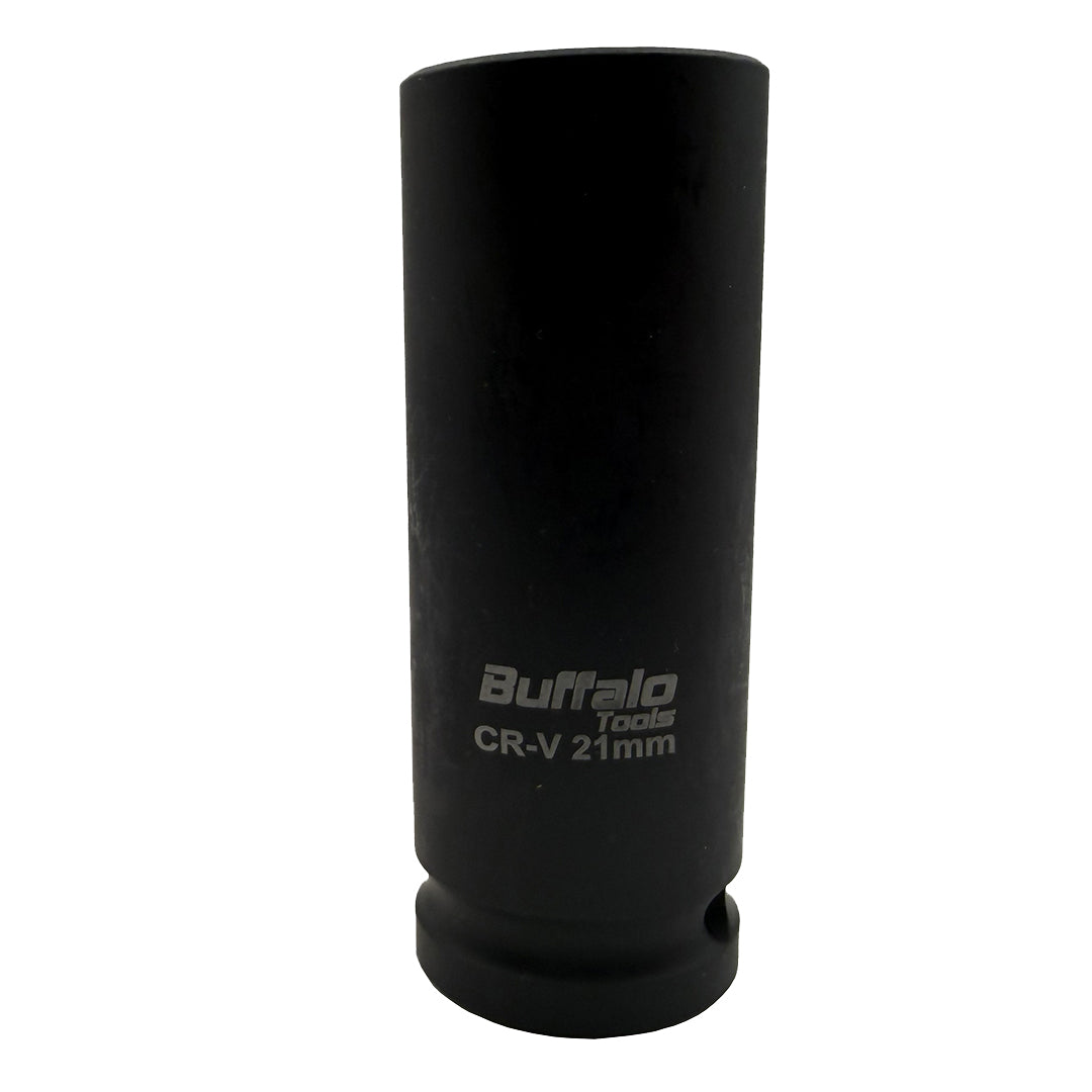 Buffalo Tools 21mm Deep Impact Socket 1/2 Drive 6 Point Metric long Single Hex