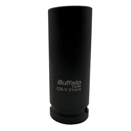 Buffalo Tools 21mm Deep Impact Socket 1/2 Drive 6 Point Metric long Single Hex