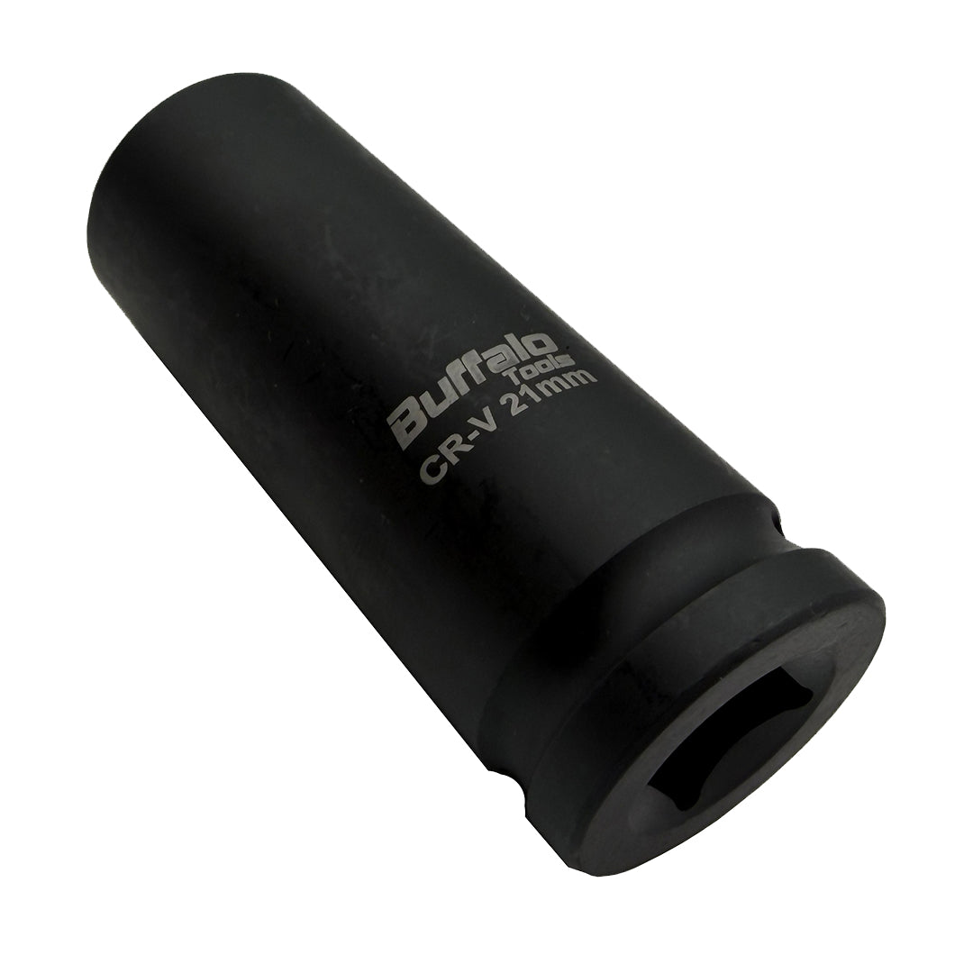 Buffalo Tools 21mm Deep Impact Socket 1/2 Drive 6 Point Metric long Single Hex