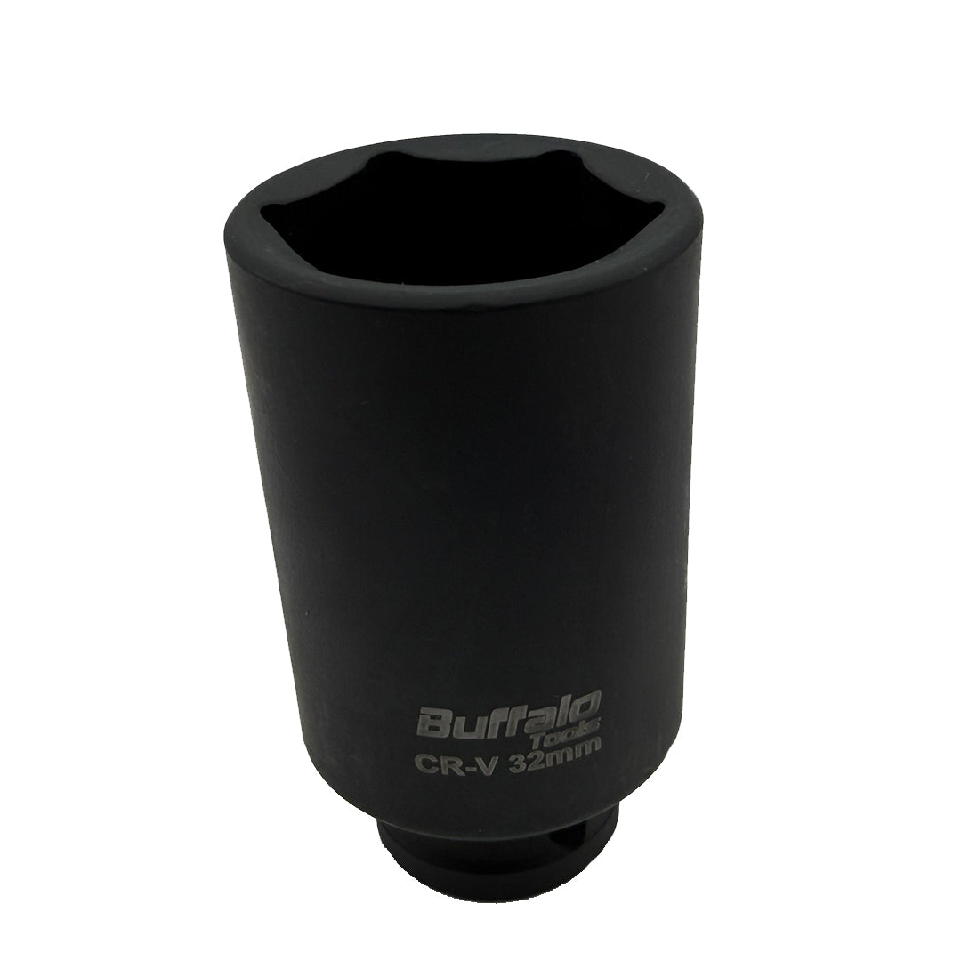 Buffalo Tools 32mm Deep Impact Socket 1/2 Drive 6 Point Metric long Single Hex