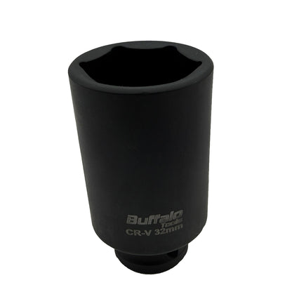 Buffalo Tools 32mm Deep Impact Socket 1/2 Drive 6 Point Metric long Single Hex