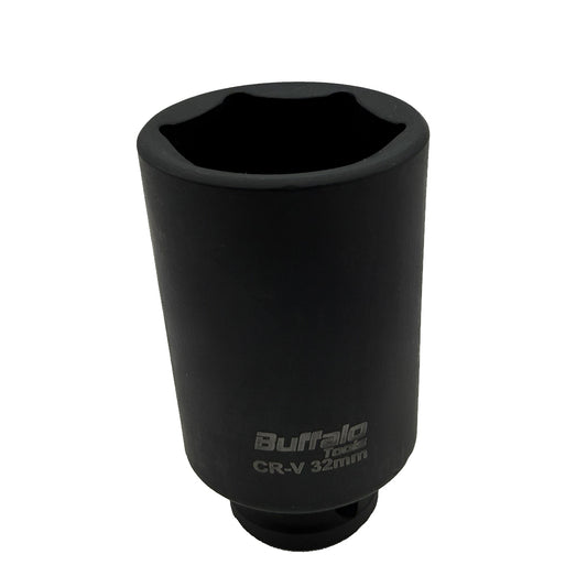 Buffalo Tools 32mm Deep Impact Socket 1/2 Drive 6 Point Metric long Single Hex