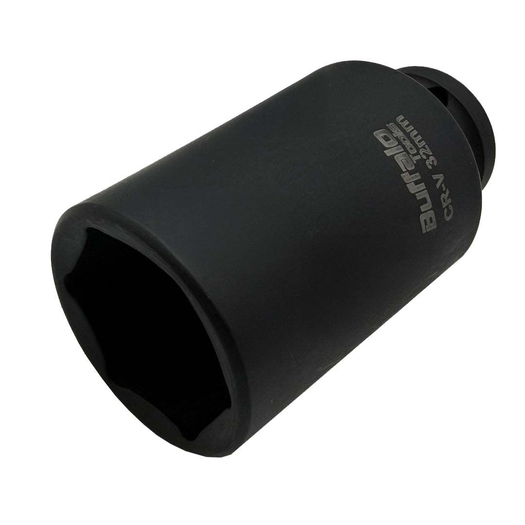 Buffalo Tools 32mm Deep Impact Socket 1/2 Drive 6 Point Metric long Single Hex