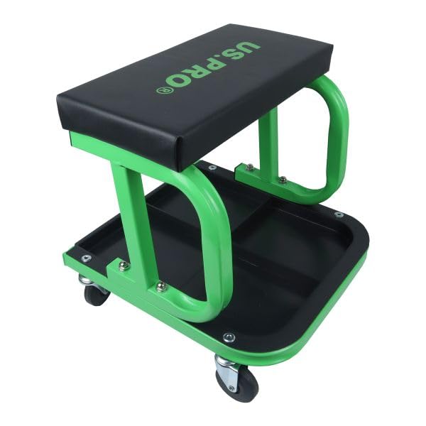 US PRO Mechanics Rolling Stool Work Seat Garage Workshop Stool with Storage
