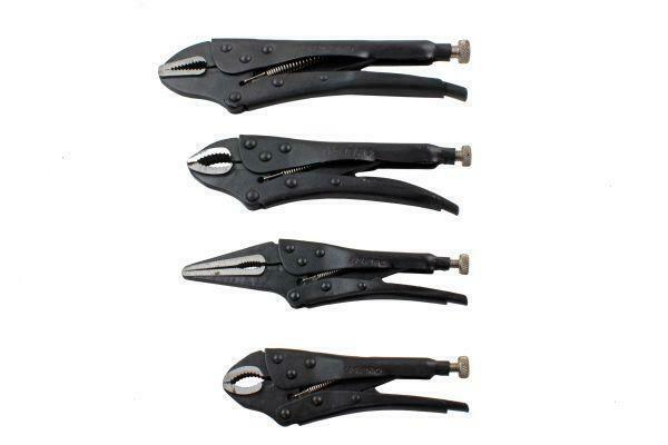 US Pro 4pc LOCKING PLIERS SET Mole Grips, Long Nose, Curved Jaw B1674