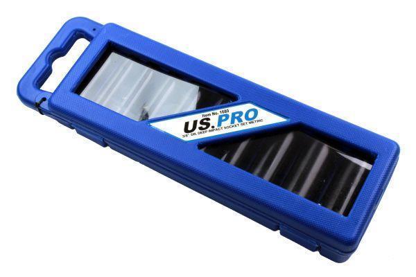 US PRO 10 Piece 3/8'' Dr Deep Impact Metric Socket Set 10 - 24mm 1680