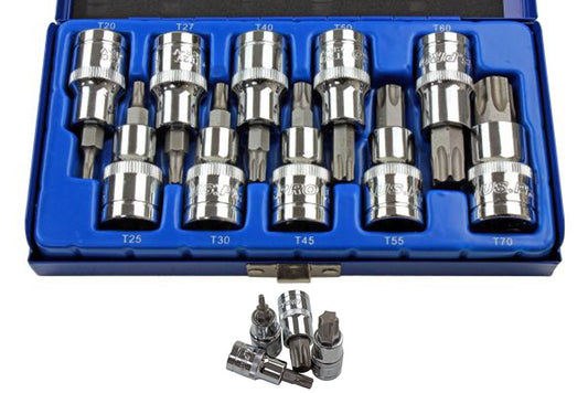 US Pro 10 piece 1/2 Torx Trx-Star BIT SOCKET SET 1/2'' Drive 10pc B1128