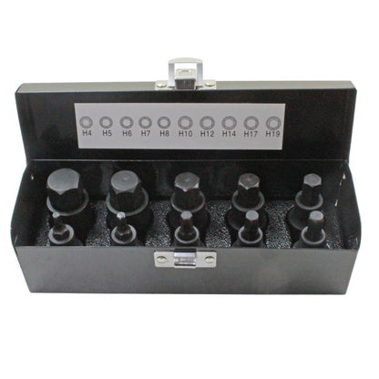 US PRO 10pc IMPACT HEX BIT SOCKET SET 1/2'' Drive 4mm to 19mm allen key B1366