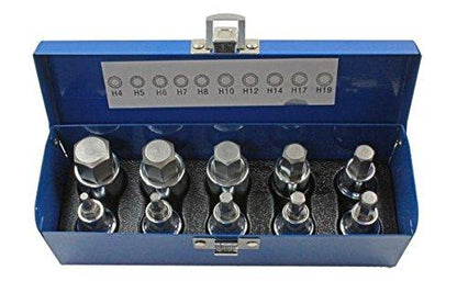 US Pro 10 piece 1/2 HEX ALLEN BIT SOCKET SET 1/2'' Drive 10pc B1695