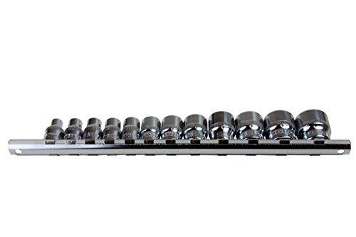 US PRO 12pc 3/8 DR 12 Point Shallow SOCKETS SAE AF Imperial on Rail
