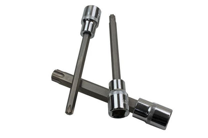 US Pro 1/2'' Dr 9 Piece 140mm Long Torx Star TRX Bit Sockets Set T27 - T70
