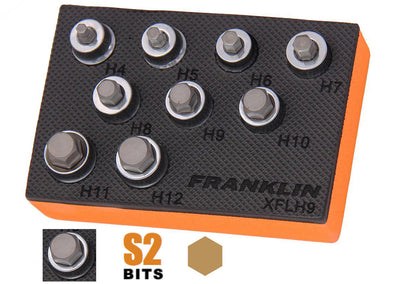 Franklin Hex Allen Bit Socket Low Profile 3/8 Drive H4 TO H12 Stubby XFLH9