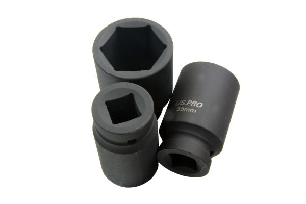 US Pro 12pc 3/4''dr DEEP IMPACT SOCKETS 24-41 MM B1360