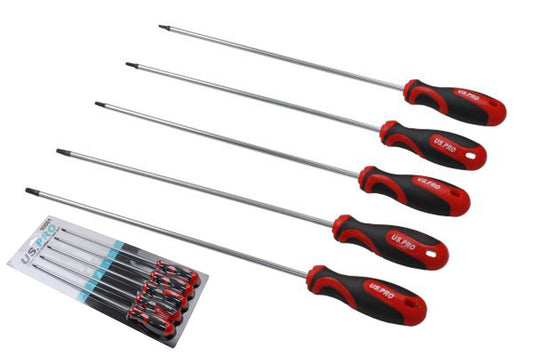 5pc Torx Star Screwdriver Set 400mm Long Reach TRX T15 T20 T25 T27 T30 US PRO