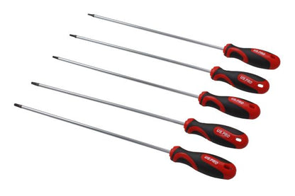5pc Torx Star Screwdriver Set 400mm Long Reach TRX T15 T20 T25 T27 T30 US PRO