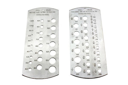 US Pro 2pc Drill Bit Gauge Size Checker Metric, SAE Imperial, Hole Sizer Set