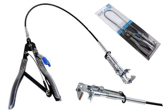 US Pro Long Reach Flexible Hose Clamp Pliers Strong Oil Coolant Fuel Pipe Clips