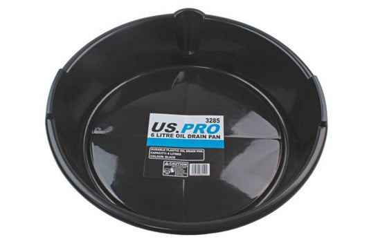 Oil Drain Pan Fluid Chemical Antifreeze Tray Bowl 6 Litre US Pro