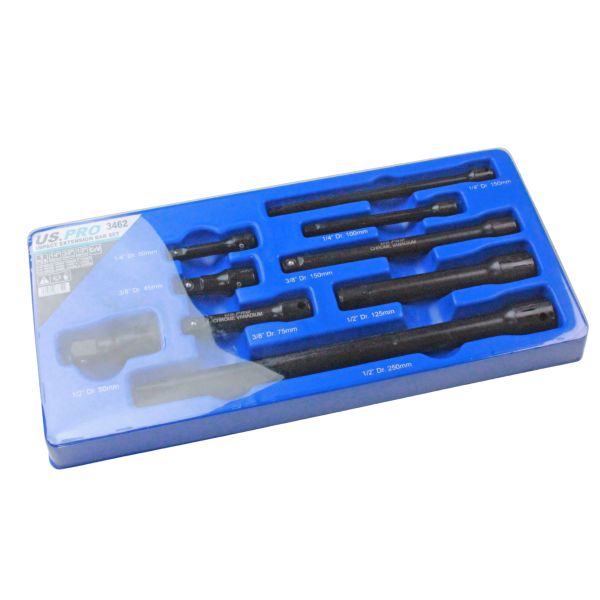 9pc Impact Extension Bar Set,1/4'' 3/8'' 1/2'' dr, Socket Sockets Bars US Pro
