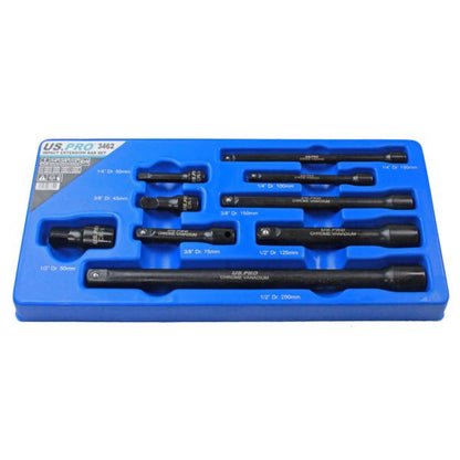 9pc Impact Extension Bar Set,1/4'' 3/8'' 1/2'' dr, Socket Sockets Bars US Pro