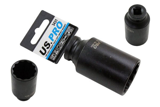 33mm 1/2 Deep Impact Socket VW Golf Front Axle 12 point Hub Nut bi-hex Volkswagon