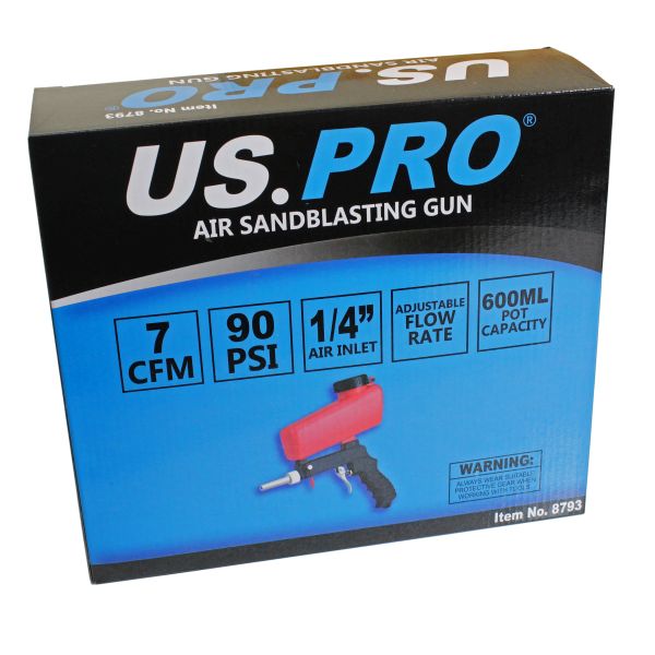 Air Sandblasting Gun Handheld Sand Blaster Portable Shot Blaster 1/4 US Pro