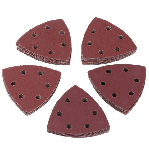 50pc x 40 Grit Sanding Triangle Pads Delta Mouse 90mm Hook Loop Detail Sheets