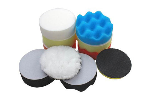 22pc 75mm 3'' Hook & Loop Foam Polishing Pad Set Fine Med Coarse Flat